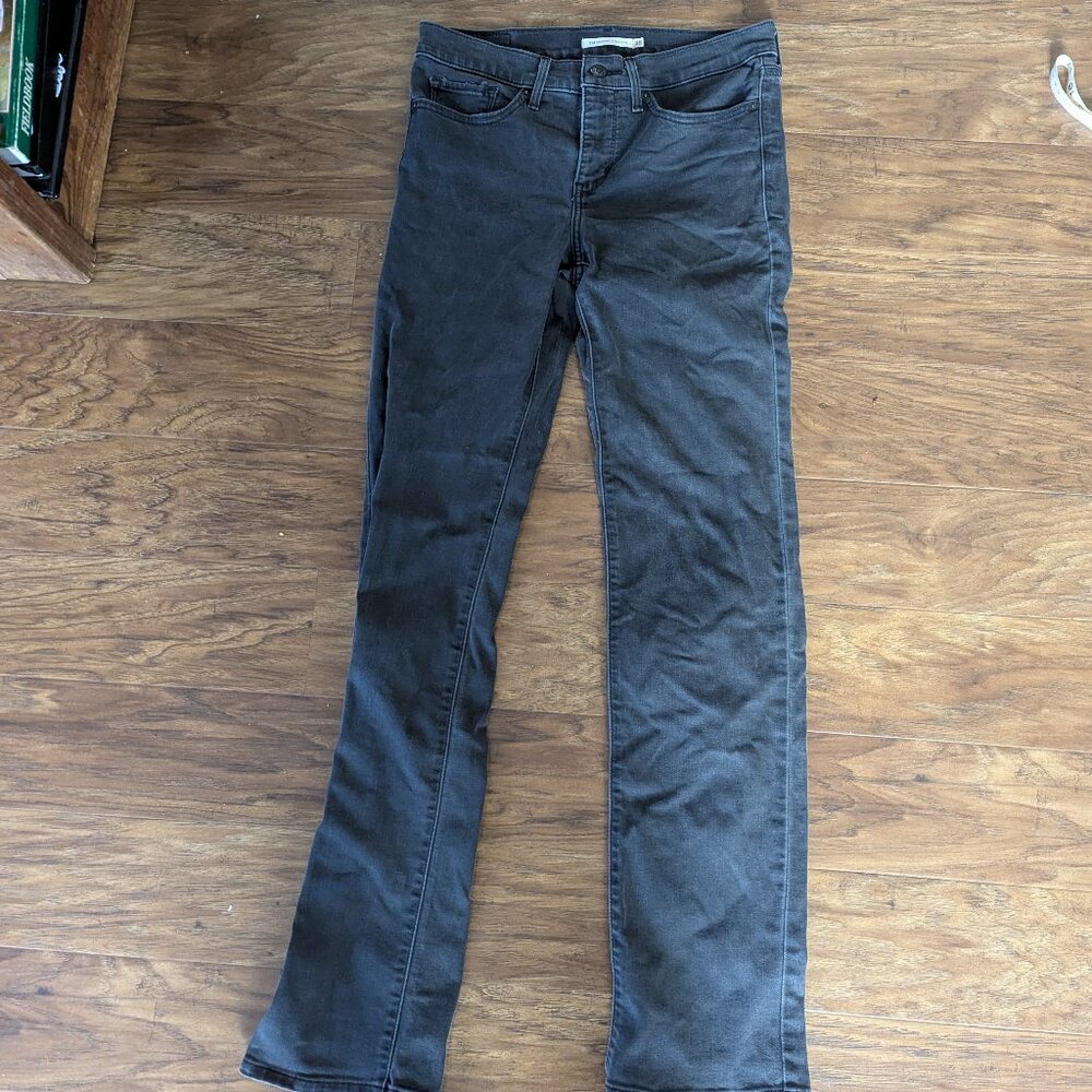314 Straight Leg Charcoal Black Mid Rise (10in) jeans size 28 Levis